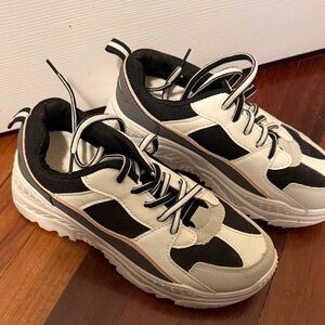 Black and White Chunky Sneakers